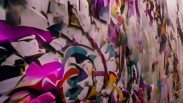 Graffiti-Covered Street Wall Generative AI