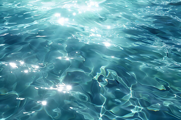 Fototapeta premium Transparent water close up illuminated illustration
