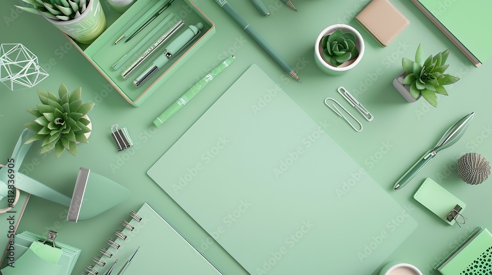 Aufkleber modern eco friendly desktop with zero waste stationary comfortable working space sustainable life st
