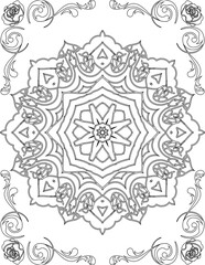Printable Mandala Coloring Page for Adults. Educational Resources for School for Kids. Adults Coloring Book. Mandala Coloring Activity Worksheet.
