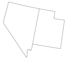 Map of the US states with districts. Map of the U.S. state of Nevada,Utah