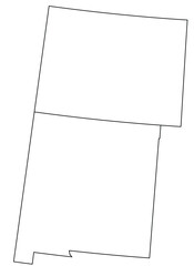 Map of the US states with districts. Map of the U.S. state of New Mexico, Colorado