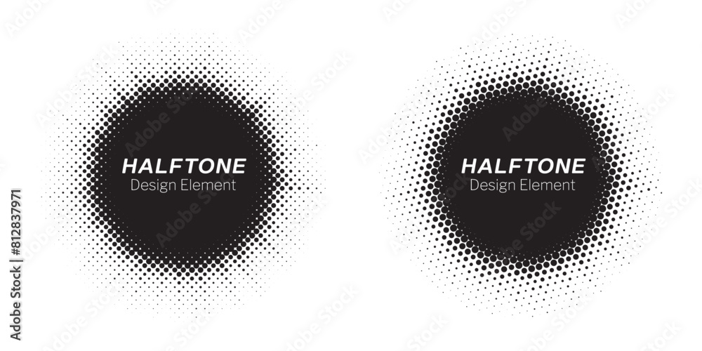 Poster Halftone Background. Glowing light Halftone effect. Abstract grunge Starburst halftone dots background set. Star Flare, Shine light halftone texture. Retro background, pop art style.
