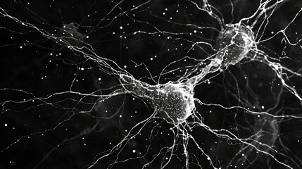 Signal transmitting neuron or nerve cell- 3d illustration