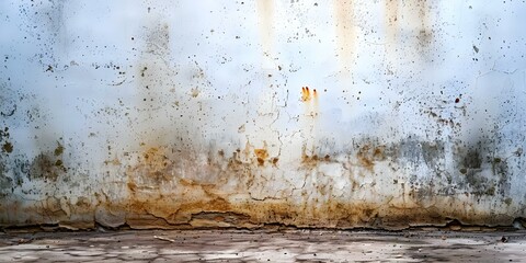 Health Risks of Mold on White Walls Caused by Moisture. Concept Health Risks, Mold Growth, White Walls, Moisture, Indoor Air Quality
