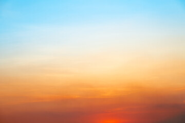 Beautiful , luxury soft gradient orange gold clouds and sunlight on the blue sky perfect for the...