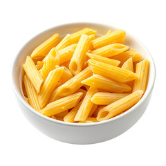 Straight pasta in a bowl isolated on white background