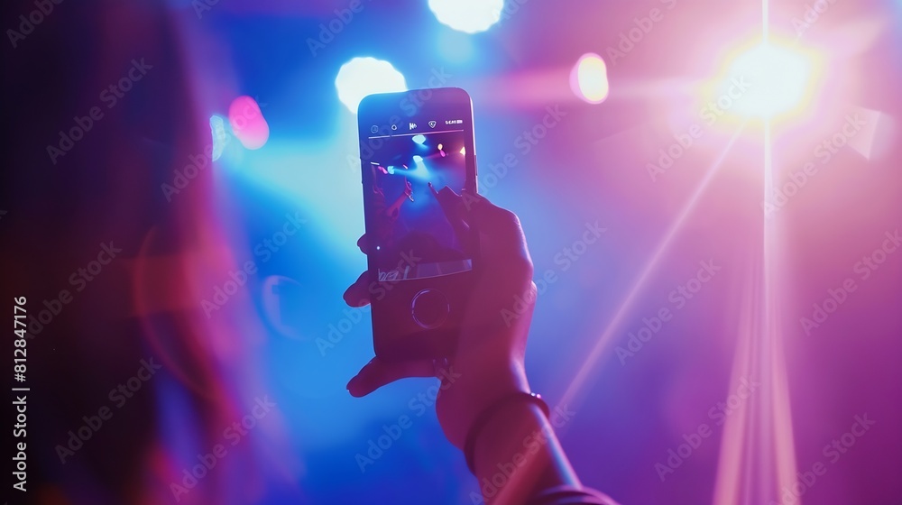 Poster mobile phone with sample video posted on social media app : generative ai