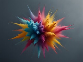 Explosion_splash_of_colorful_powder_with_free - obrazy, fototapety, plakaty
