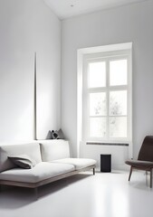 minimal room white color tone AI generative