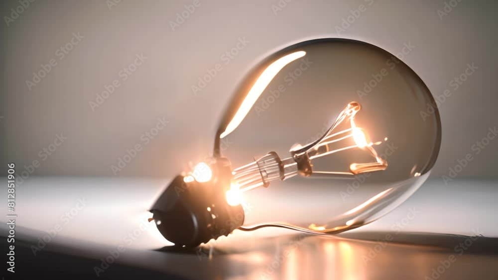 Poster light bulb illuminating table surface generative ai