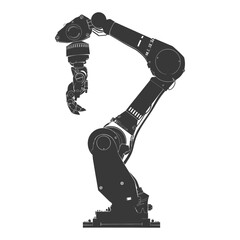 Silhouette industrial robotic arm black color only