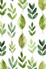Fototapeta premium leaves on a white background top view. Selective focus