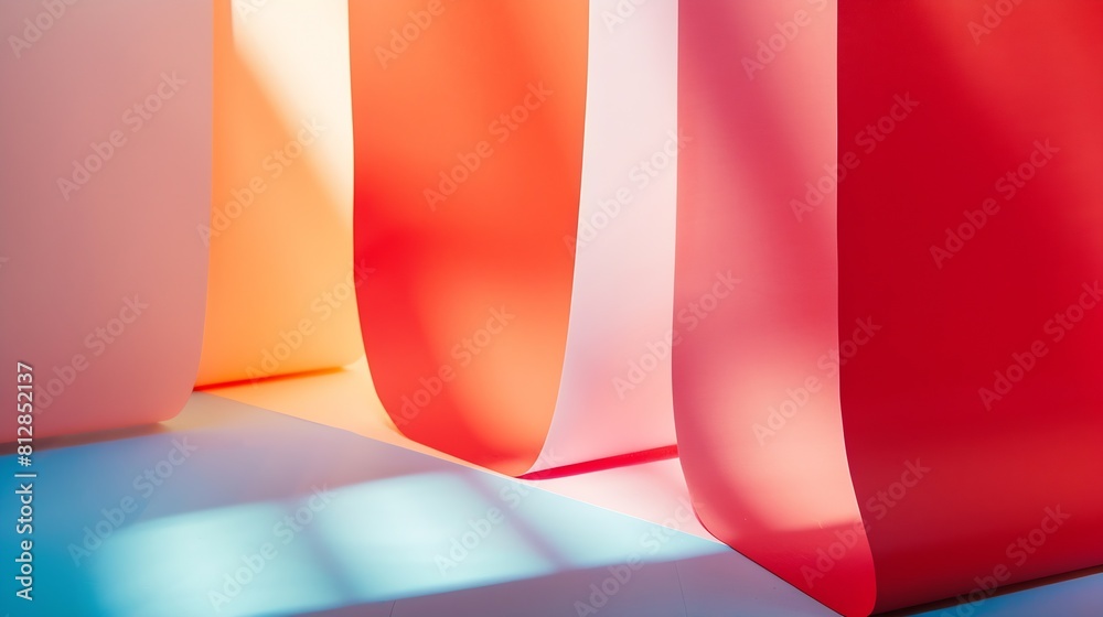 Aufkleber Creative layout of paper sheets with shadows : Generative AI