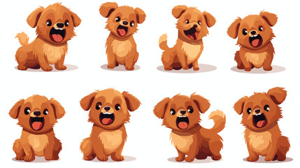 Cute brown funny dog puppy character cartoon vector