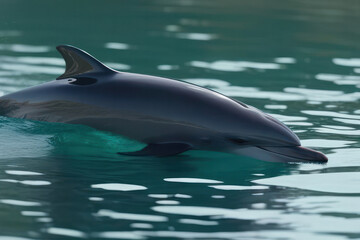 Fototapeta premium Dolphin in the river jumping out of the water. pink dolphin