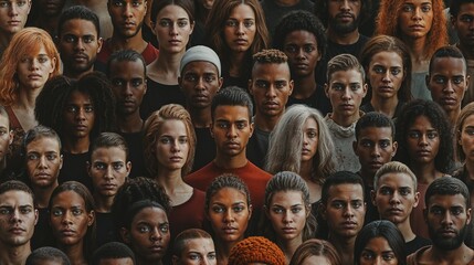 Cultural diversity. Multi ethnic people with different cultures, ages, genders, personalities, colors, styles. Multiracial group, global population, world population day. - Powered by Adobe