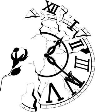 illustration of a broken clock