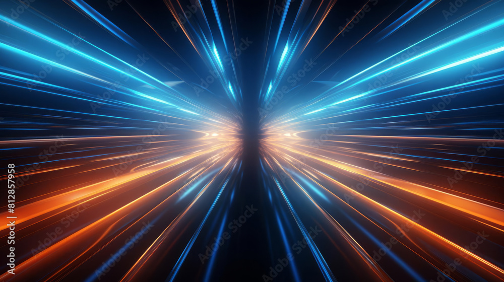 Canvas Prints create looping animation of a blue and orange glowing neon light tunnel. the animation smooth and fl