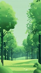 Obraz premium Product booth background: 3D green forest tree product booth background