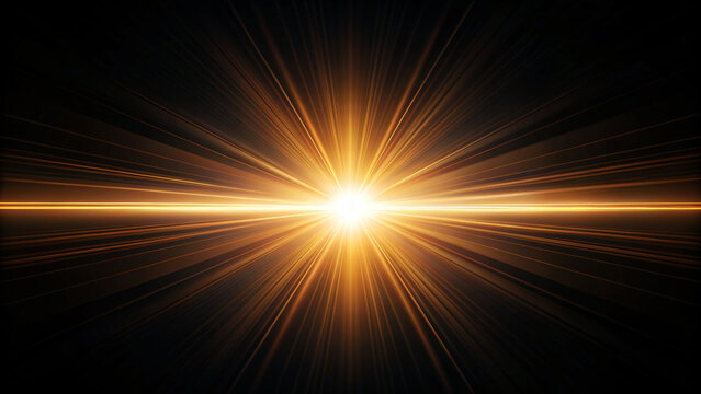 Abstract fiery sunburst with glowing orange and yellow rays