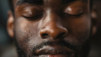 Focused individual and concentration, imagining their successful future with determination and confidence, positive thinking and growth mindset