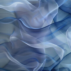 Blue wave flowing fabric in an abstract dreamy design