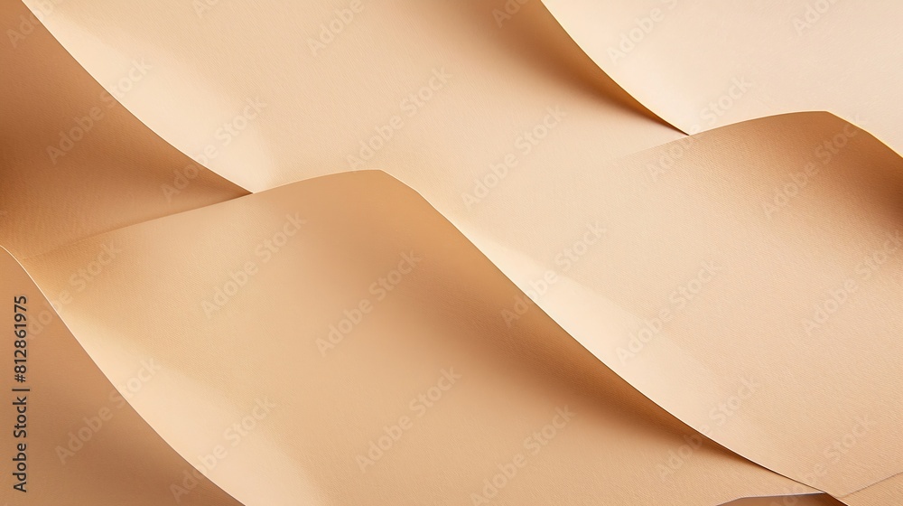 Poster beige colored paper texture background minimal paper cut style composition with layers of geometric 