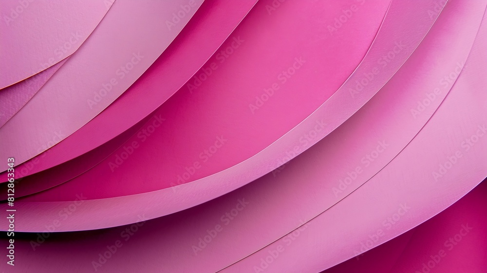 Poster Abstract colored paper texture background Minimal paper cut style composition with layers of geometric shapes and lines in viva magenta colors Top view : Generative AI