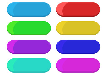 Botones rectangulares de colora azul, rojo, amarillo, morado y verde vacío.