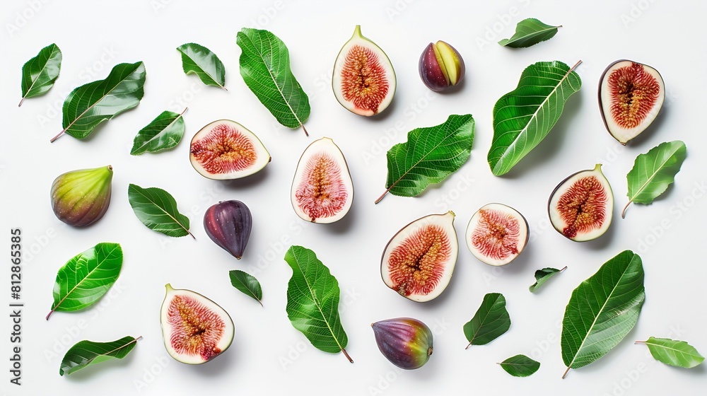 Poster fig fruit creative layout isolated on white background healthy eating and dieting food concept tropi