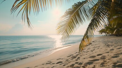 Palm and tropical beach : Generative AI