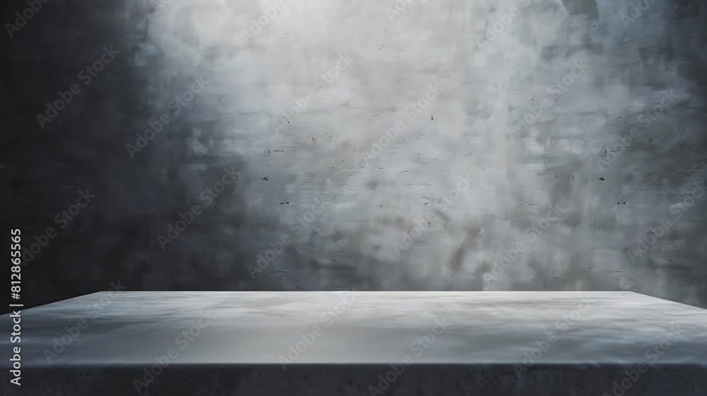 Leinwandbilder perspective of polished concrete or cement floor shelf table for interior and display show products 
