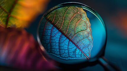 Color control of digital printed leaf with magnifier Digital print color management : Generative AI