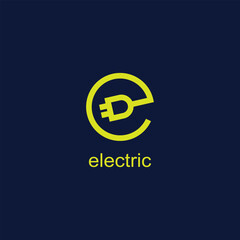 Letter e electric logo symbol vector 