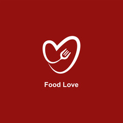 Food love logo symbol icon vector 