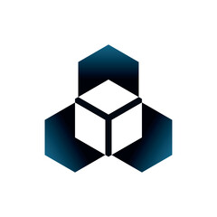 white box with gradation dark blue in side logo for logo brand, logo Icon, etc