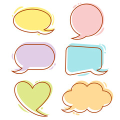 Set Of Speech Bubbles  Pastel Colors