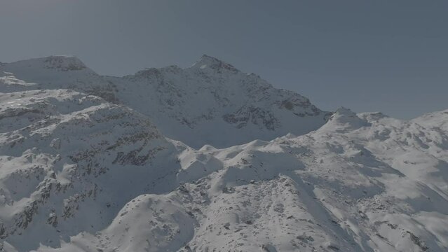 snow covered mountain in winter Switzerland, Spl&uuml;gen Piz Tambo, ProRes footage