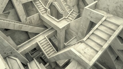 A concrete staircase that goes nowhere.