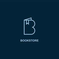 Letter B book logo symbol vector 