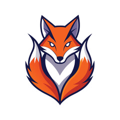 Obraz premium A minimalist fox head design with clean lines on a white background, A minimalist fox logo design with clean lines and limited colors