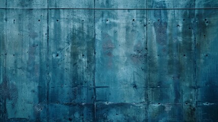Obraz premium Blue concrete wall with a rough texture.