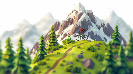 Alpine Meadow Biking Adventure: Cyclists Exploring Lush Landscapes