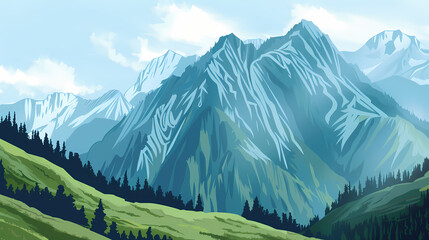 low square mountain ridge Stock vector illustration