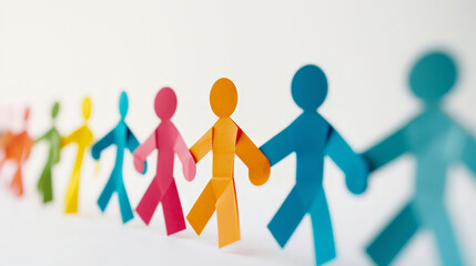 Multicolored Paper People on White - Representation of Social Inclusion