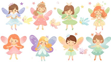 Playful Fairy Creatures in a Colorful Enchanted World