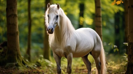 Obraz premium white horse on the meadow