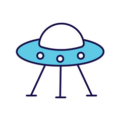 Ufo  with white background vector stock illustration