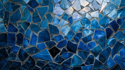 Blue mosaic tiles create a beautiful and unique pattern.